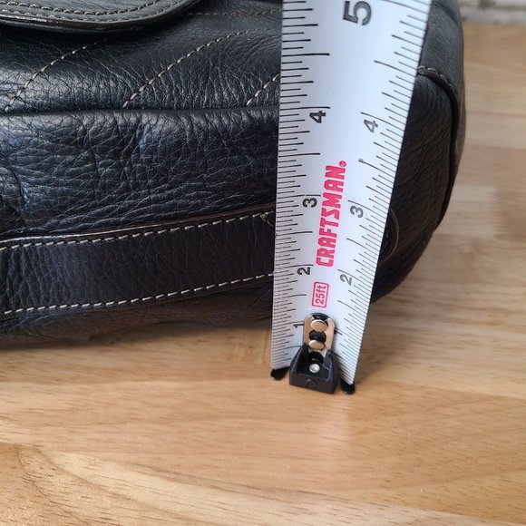 Black Leather Tommy Hilfiger Shoulder Bag Metal Plate - Picture 8 of 8